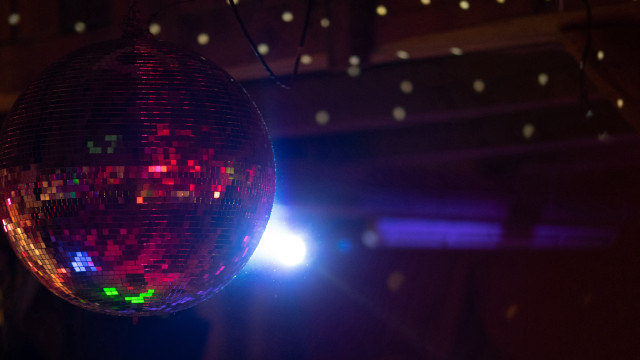 Disco ball hologram anamorphic flare free wallpaper for desktop - medium preview image
