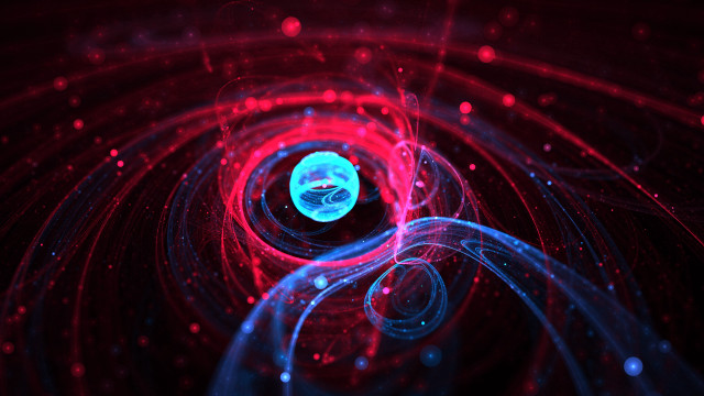 Red blue swirling hologram planet free wallpaper for desktop - medium preview image