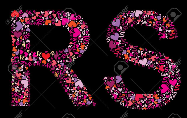 Hearts letter black background stock free wallpaper for desktop - medium preview image