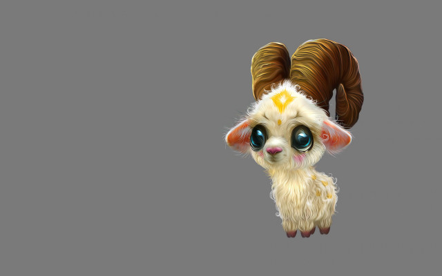 Ram blue eyes yellow horn free wallpaper for desktop - medium preview image