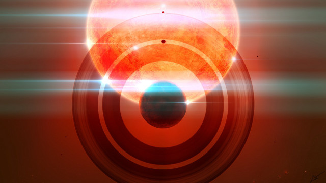 Red black sun blackhole bluehole free wallpaper for desktop - medium preview image