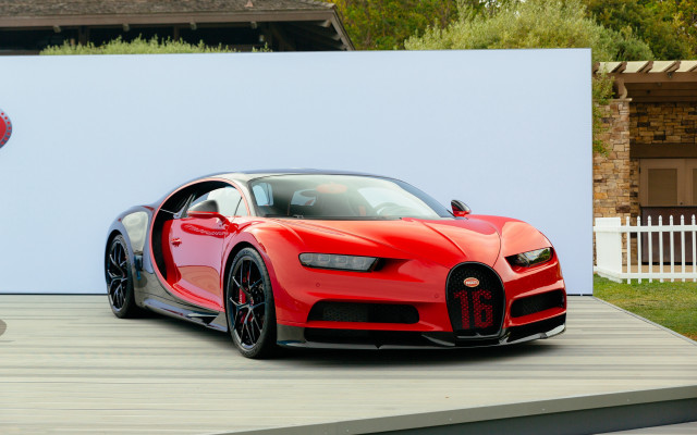 Red bugatti white wall fence free wallpaper for desktop - medium preview image