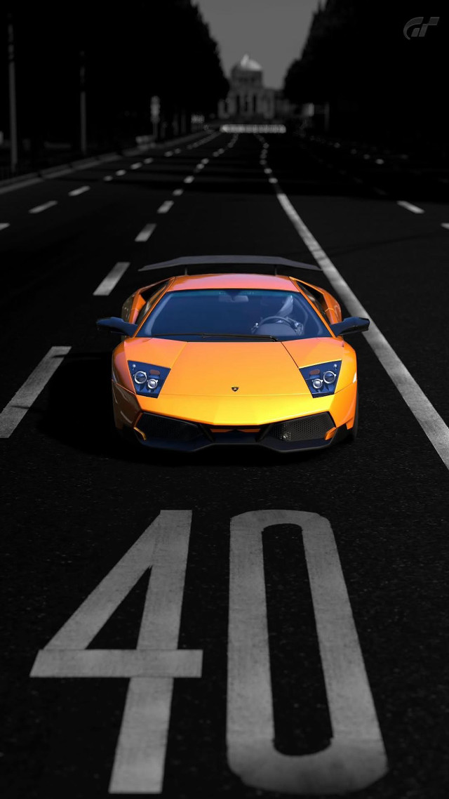 Yellow sports car night street #4 free wallpaper for mobile - medium preview image