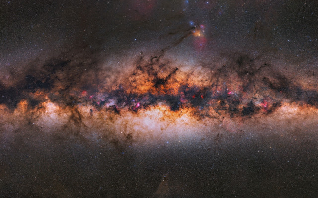 Space colorful stars dust astronaut free wallpaper for desktop - medium preview image