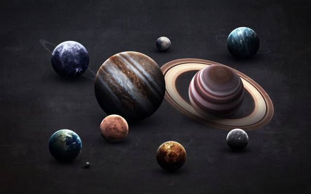 Solar system eight planets starry free wallpaper for desktop - medium preview image
