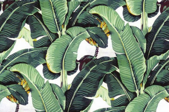Banana tree print maximalism ultrafine free wallpaper for desktop - medium preview image