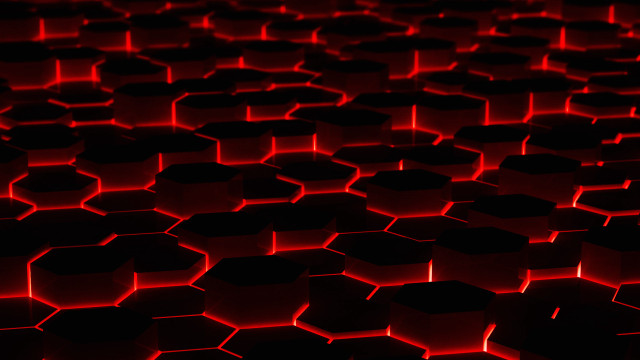 Red hexagons black redlights raytraced free wallpaper for desktop - medium preview image