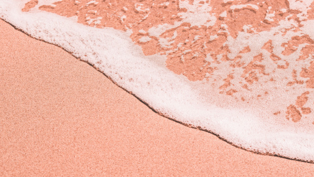 Pink beach wave sunset floral free wallpaper for desktop - medium preview image