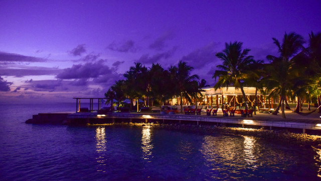 Dock chairs lights palm trees free wallpaper for desktop - medium preview image