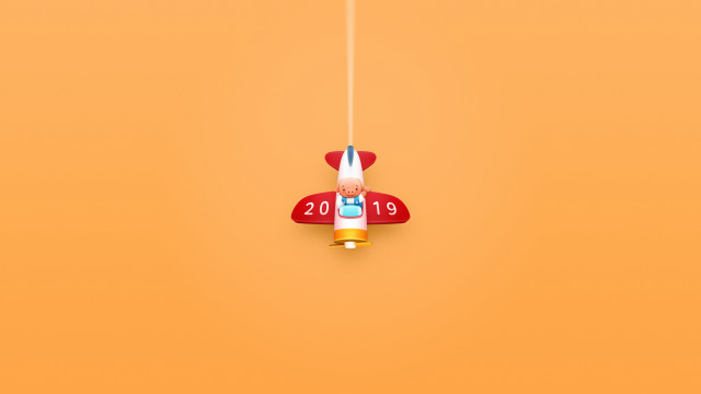 Toy airplane yellow background numbers free wallpaper for desktop - medium preview image