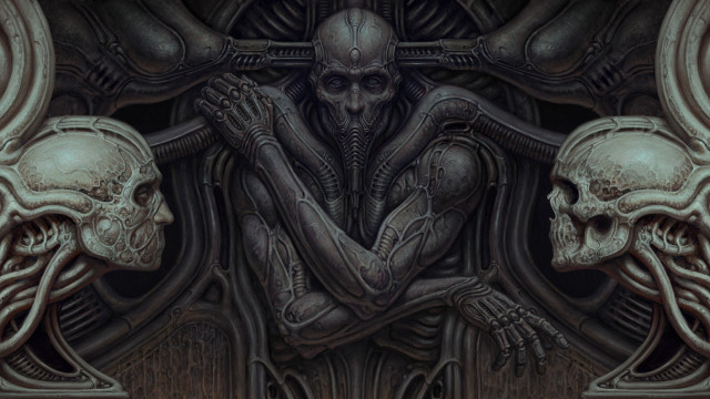 Alien couple biomechanical gothic ultrafine free wallpaper for desktop - medium preview image
