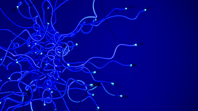 Blue wires lights clock bruce free wallpaper for desktop - medium preview image
