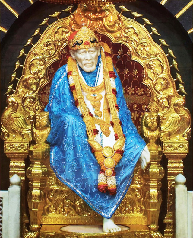 Statue man blue robe gold free wallpaper for mobile - medium preview image