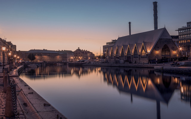 City river clocktower dusk cinematic free wallpaper for desktop - medium preview image