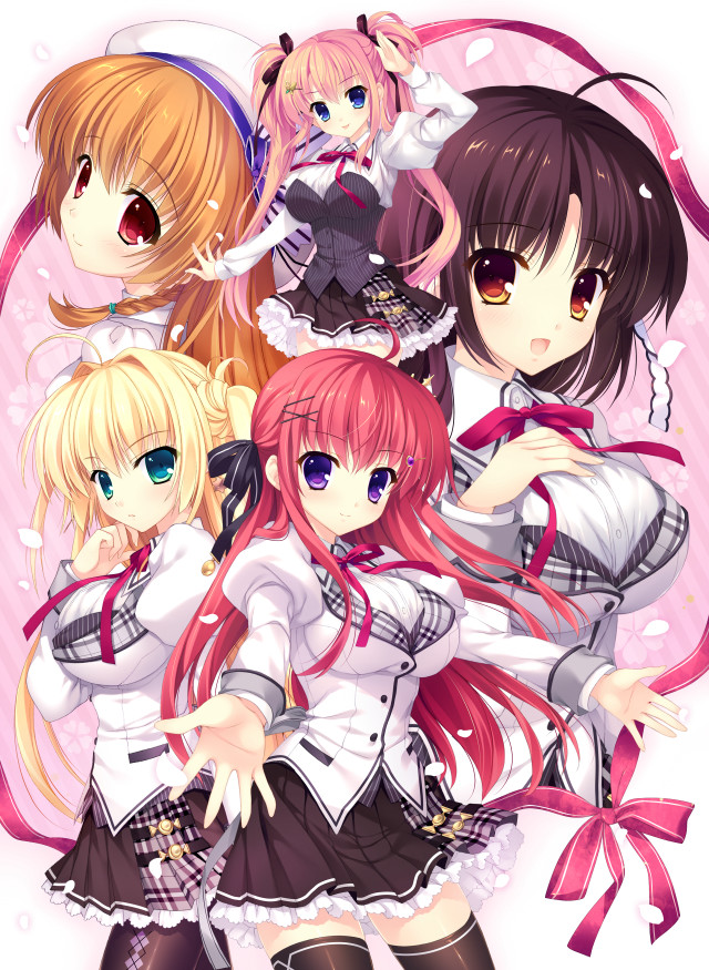 Anime girls long hair bows #7 free wallpaper for mobile - medium preview image