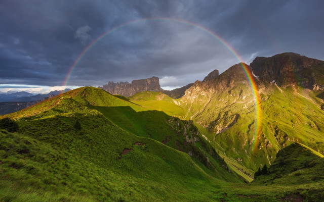 Scotland mountain rainbow nature landscape free wallpaper for desktop - medium preview image