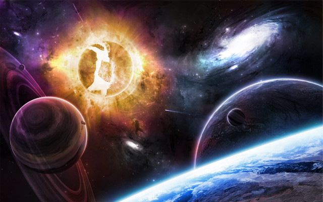 Space planet sun star milkyway free wallpaper for desktop - medium preview image