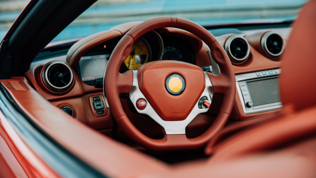 Car dashboard steering wheel dashboard free wallpaper for desktop - medium preview image