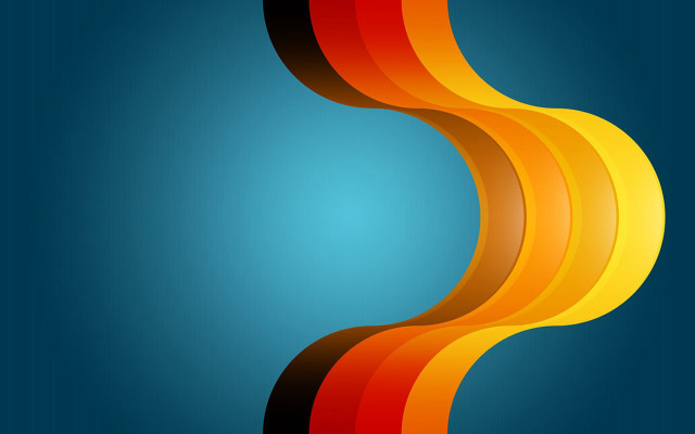 Blue background red yellow curved free wallpaper for desktop - medium preview image