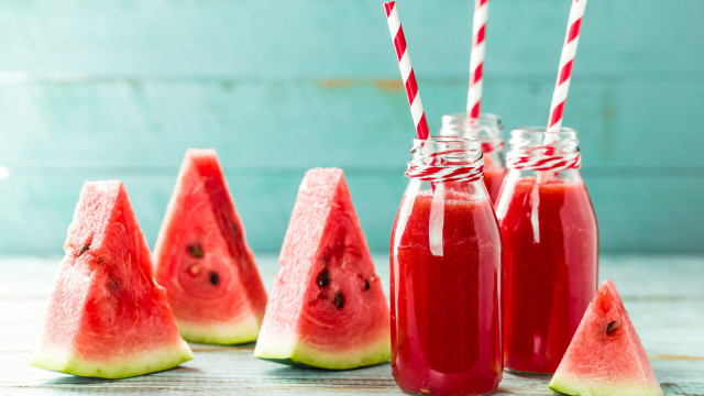 Watermelon juice straws red white free wallpaper for desktop - medium preview image