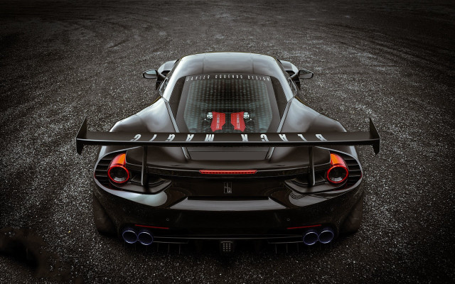 Black sports car red taillight #2 free wallpaper for desktop - medium preview image