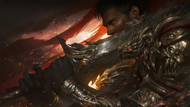 Armor sword flag sky stars free wallpaper for desktop - medium preview image