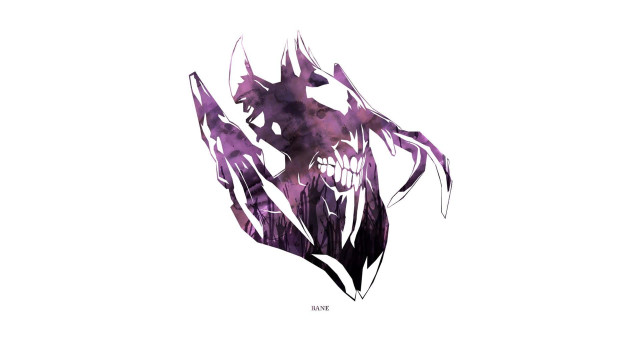 Purple black demon head abstract free wallpaper for desktop - medium preview image