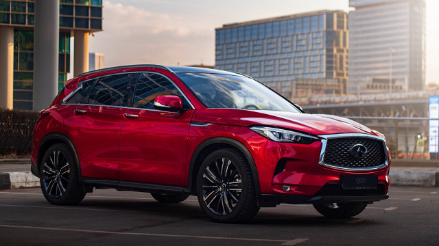 Red infiniti cityscape 3d render free wallpaper for desktop - medium preview image