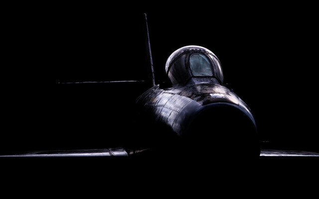 Black white plane dark sky free wallpaper for desktop - medium preview image