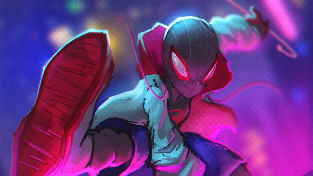 Cartoon red helmet purple background free wallpaper for desktop - medium preview image