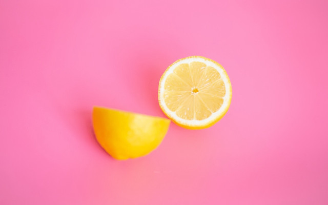 Half lemon pink background yellow free wallpaper for desktop - medium preview image
