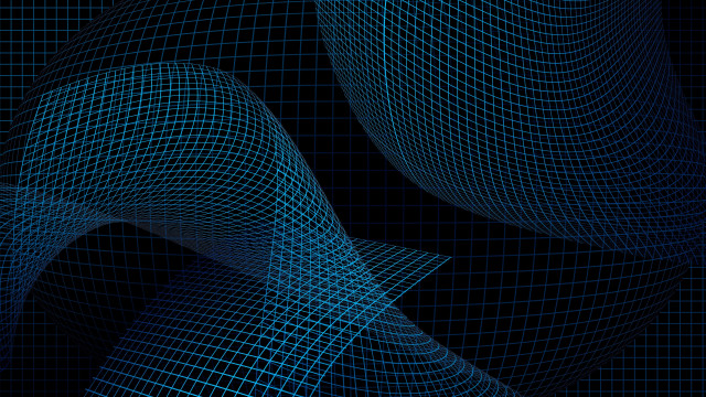 Blue pattern lines curves generative free wallpaper for desktop - medium preview image