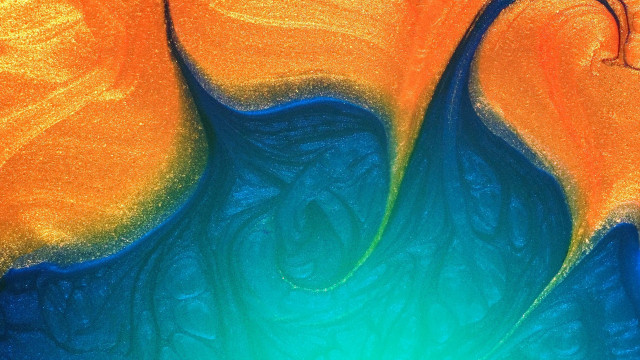 Blue yellow abstract metaphysical detailed free wallpaper for desktop - medium preview image