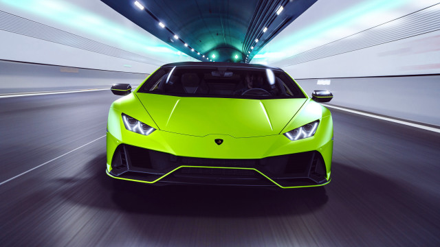 Green sports car tunnel city #2 free wallpaper for desktop - medium preview image