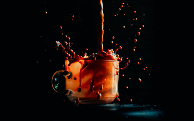 Glass liquid splash fire black free wallpaper for desktop - medium preview image