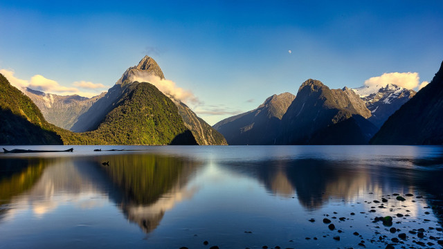 Mountain range reflection lake sky free wallpaper for desktop - medium preview image