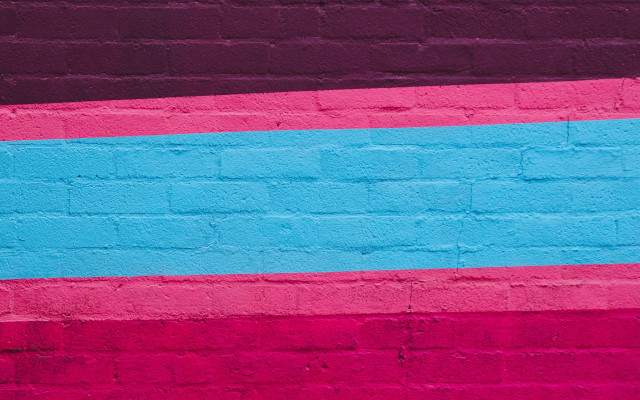 Red blue wall clock minimalist free wallpaper for desktop - medium preview image