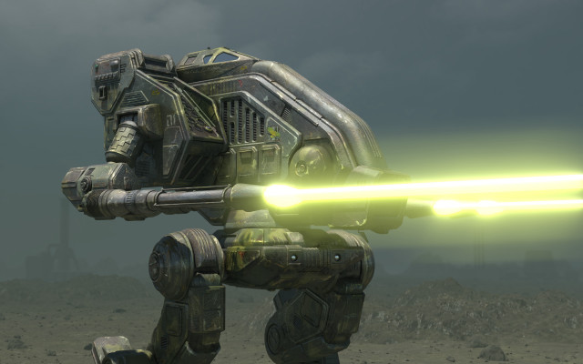 Sci fi robot lasergun greenlight free wallpaper for desktop - medium preview image