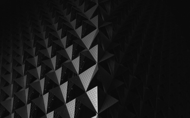 Black white building triangular clock free wallpaper for desktop - medium preview image