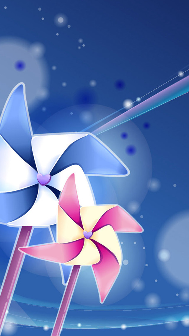 Blue white pinwheel pink bow free wallpaper for mobile - medium preview image
