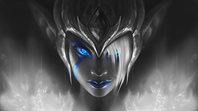 Blue eyes smoke background glowing free wallpaper for desktop - medium preview image