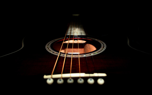 Guitar frets strings dark reflection free wallpaper for desktop - medium preview image