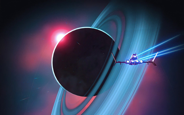 Space station blackhole red light free wallpaper for desktop - medium preview image
