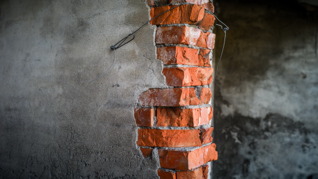 Brick wall clock constructivism wire free wallpaper for desktop - medium preview image