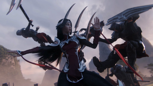 Woman swords demon arms fantasy free wallpaper for desktop - medium preview image