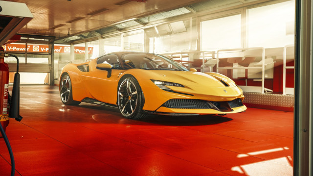 Yellow sports car garage red #2 free wallpaper for desktop - medium preview image