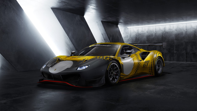 Yellow black sportscar darkroom side free wallpaper for desktop - medium preview image