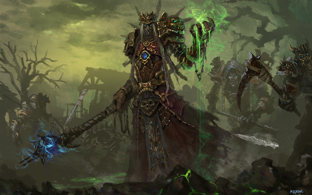 Warhammer green light sword fantasy free wallpaper for desktop - medium preview image