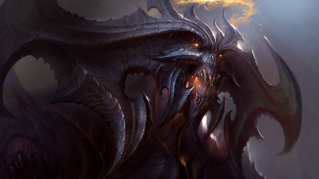 Demonic creature huge head glowing free wallpaper for desktop - medium preview image