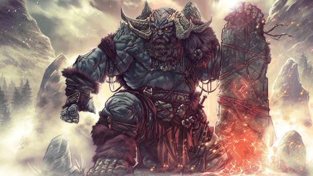 Giant demon mountain back fantasy free wallpaper for desktop - medium preview image